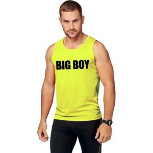 Neon geel sport shirt singlet Big boy heren