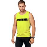 Neon geel winnaar sport shirt singlet #Winner heren