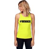 Neon geel winnaar sport shirt singlet #Winner dames