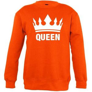 Oranje Koningsdag Queen sweater kinderen - Feesttruien