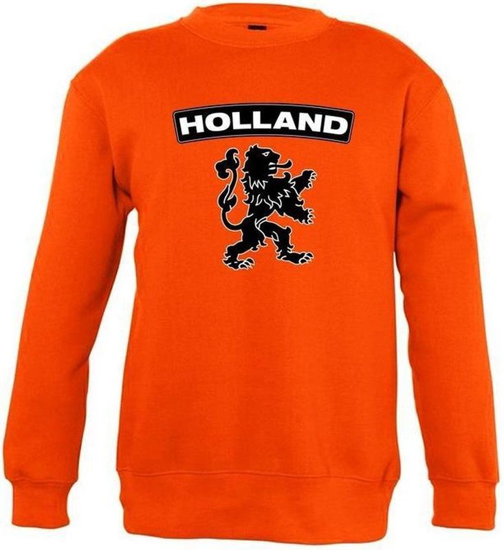 Oranje Holland zwarte leeuw sweater kinderen (/)