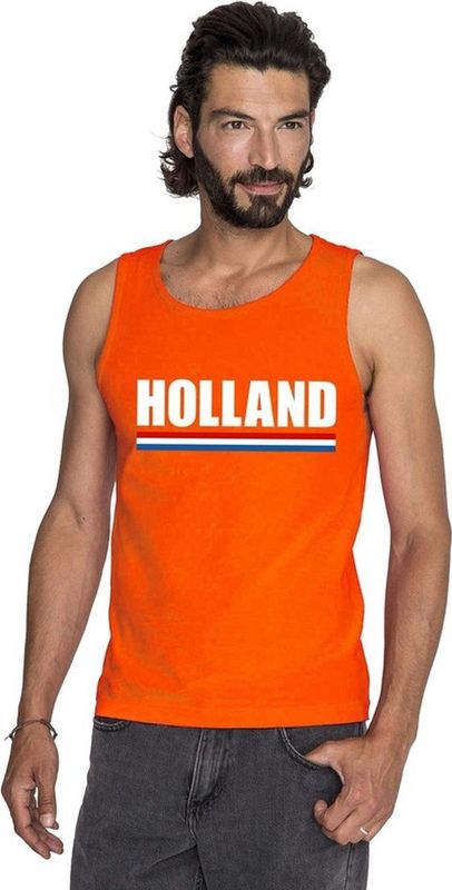Oranje Holland supporter tanktop shirt singlet heren