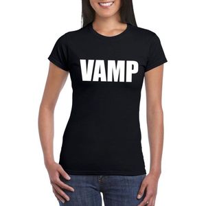 Vamp tekst t-shirt zwart dames