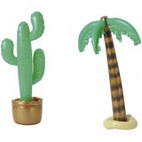 Opblaasbare set cactus en palmboom
