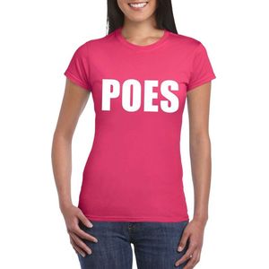 Bellatio Decorations - Poes T-Shirt - Roze - Katoen