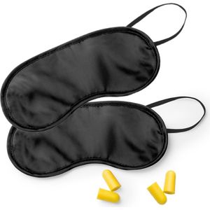 Slaapmasker - Zwart - Microfiber - Verduisterend - 2 Stuks