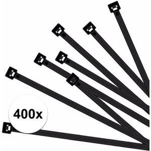 400x Zwarte kabelbinders 15 cm - Kabelbinders