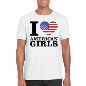 I love American girls t-shirt wit heren - Amerika shirt M