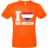 Oranje I love big Willem grote maten shirt heren - Oranje Koningsdag Holland supporter kleding