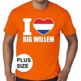 Oranje I love big Willem grote maten shirt heren - Oranje Koningsdag Holland supporter kleding