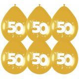 18x Gouden ballonnen 50 jaar