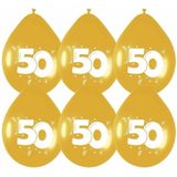 18x Gouden ballonnen 50 jaar