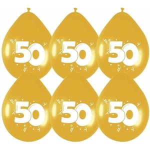 18x Jubileum versiering Gouden ballonnen 50 jaar - Ballonnen