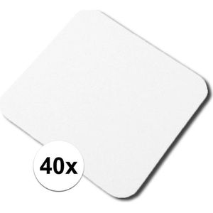 Onbedrukte bierviltjes onderzetters - 40x - vierkant - 9.3 cm - Zelf beschrijven/decoreren