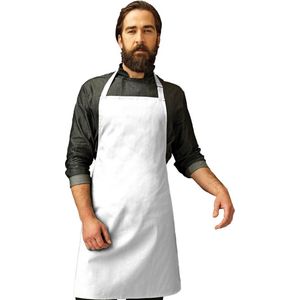 Keukenschort voor volwassenen - wit - Barbecueschort - Keukenschorten