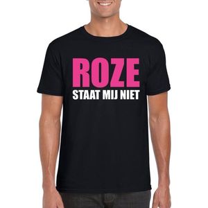 Roze staat mij niet t-shirt zwart heren