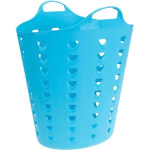 Excellent Houseware Flexibele wasmand - blauw - 60 liter - kunststof - 47 x 50 cm