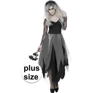 Grote maten zombie bruidsjurk verkleedkleding voor dames - Halloween/horror kostuum