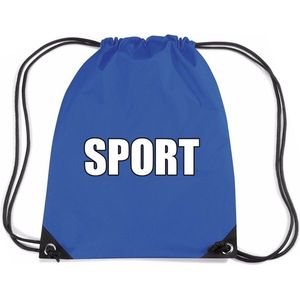 Nylon sport gymtasje/ sporttasje/ zwemtasje blauw jongens en meisjes