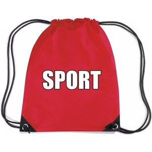 Nylon sport gymtasje/ sporttasje/ zwemtasje rood jongens en meisjes