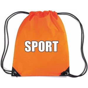 Nylon sport gymtasje/ sporttasje/ zwemtasje oranje jongens en meisjes