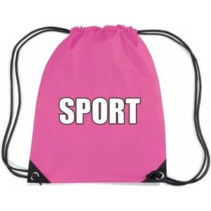 Nylon sport gymtasje/ sporttasje/ zwemtasje roze jongens en meisjes