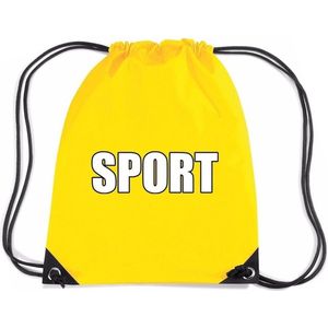 Nylon sport gymtasje/ sporttasje/ zwemtasje geel jongens en meisjes