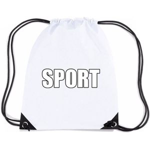 Wit sport rugtasje/ gymtasje kinderen