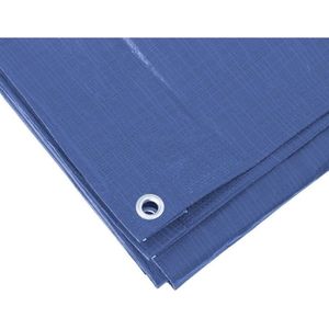 Stevig afdekzeil formaat 3 x 4 meter blauw met ringen - polypropyleen zeilen