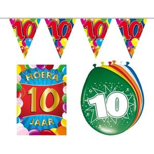 10 jarige/jaar feestartikelen versiering voordeel pakket