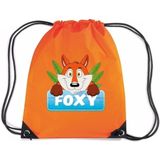 Foxy de Vos rijgkoord rugtas / gymtas - oranje - 11 liter - voor kinderen