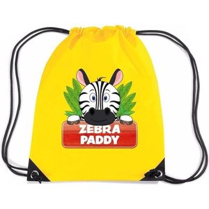 Paddy de Zebra rijgkoord rugtas / gymtas - geel - 11 liter - voor kinderen