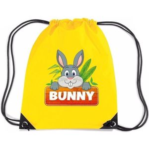 Bunny het Konijn rugtas / gymtas geel voor kinderen - Gymtasje - zwemtasje
