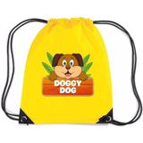 Doggy Dog de hond rijgkoord rugtas / gymtas - geel - 11 liter - voor kinderen