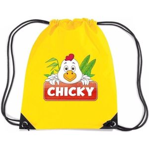 Chicky de Kip rijgkoord rugtas / gymtas - geel - 11 liter - voor kinderen