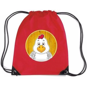 Kippen rugtas / gymtas rood voor kinderen - Gymtasje - zwemtasje