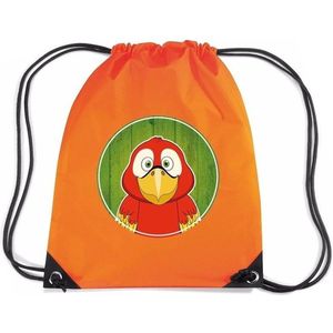 Papegaaien rugtas / gymtas oranje voor kinderen - Gymtasje - zwemtasje