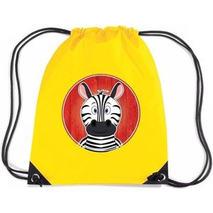 Zebra rijgkoord rugtas / gymtas - geel - 11 liter - voor kinderen