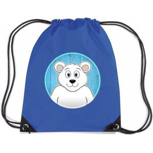 IJsberen rijgkoord rugtas / gymtas - blauw - 11 liter - voor kinderen