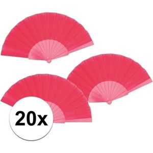 20 stuks Spaanse Handwaaiers fuchsia 23 cm