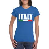 Bellatio Decorations - Italië - Supporter Shirt - Blauw - Dames
