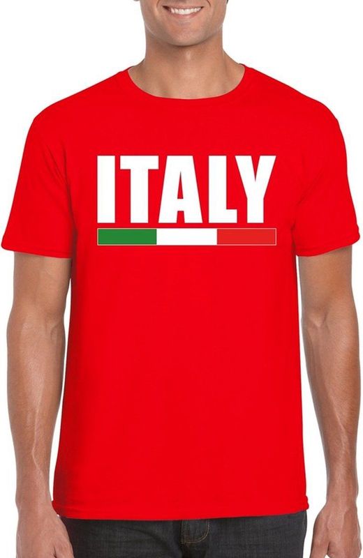 Bellatio Decorations - Italie - T-shirt - Rood - 100% Katoen