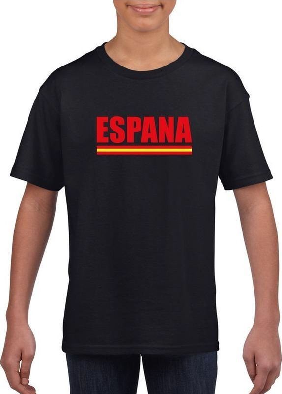 Zwart Espana supporter shirt kinderen - Spanje shirt jongens en meisjes