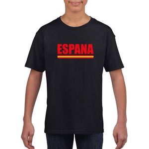 Zwart Espana supporter shirt kinderen - Spanje shirt jongens en meisjes 146/152