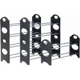 Schoenenrek - Zwart - Hout - 3 Laags