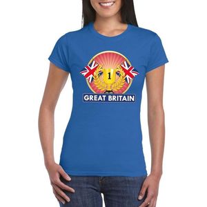 Blauw Groot Brittannie/ Engeland supporter kampioen shirt dames