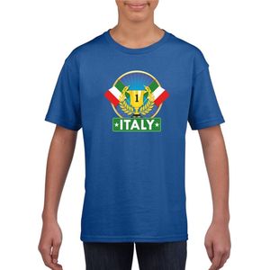 Blauw Italiaans kampioen t-shirt kinderen - Italie supporter shirt jongens en meisjes 110 116