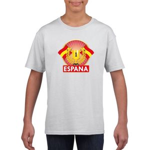 Wit Spaans kampioen t-shirt kinderen - Spanje supporter shirt jongens en meisjes 110 116