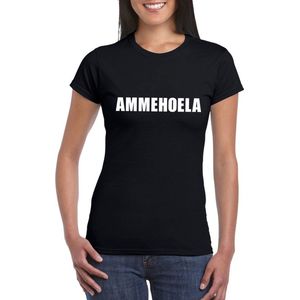 Ammehoela tekst t-shirt zwart dames