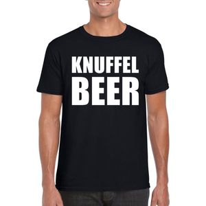 Knuffel beer tekst t-shirt zwart heren